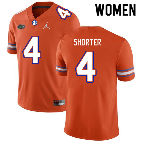 Women #4 Justin Shorter Florida Gators College Football Jerseys Sale-Orange - Click Image to Close